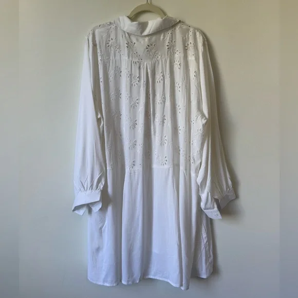 Bohme Flowy White Button Down Top - Size 3X - Picture 5 of 8
